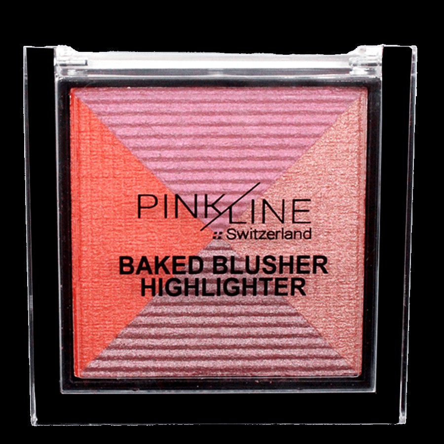 Pink Line Baked Blusher & Highlighter - Pigmented