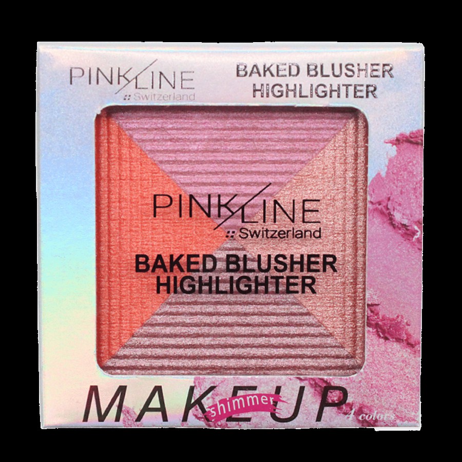 Pink Line Baked Blusher & Highlighter - Pigmented