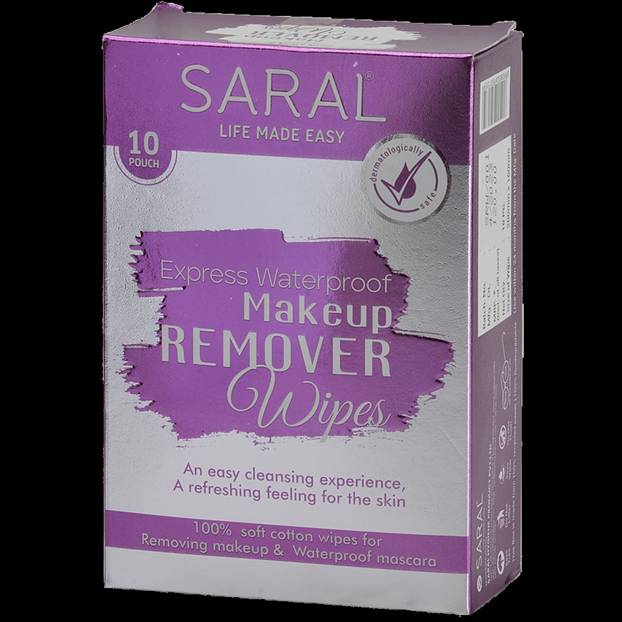 Saral Makeup Remover Wipes - Express Waterproof