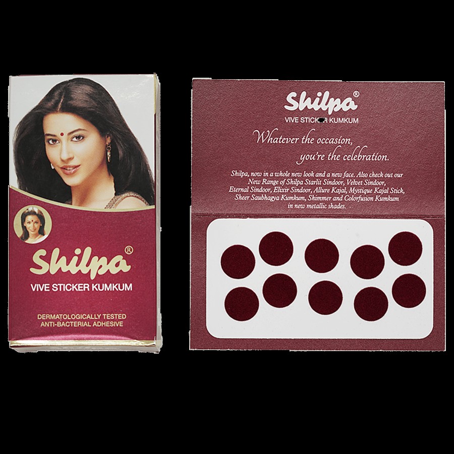 Shilpa Vive Sticker Bindi - Deep Red