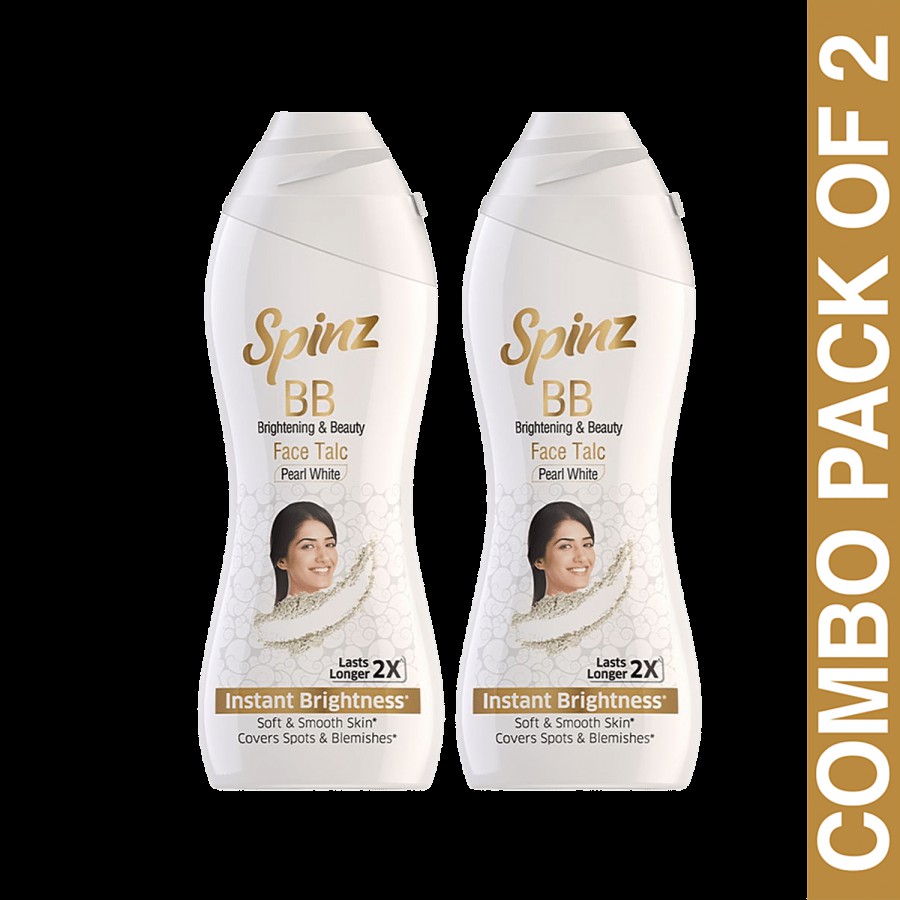 Spinz BB Brightening & Beauty Face Talc - Pearl White