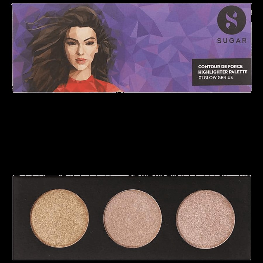 Sugar Cosmetics Contour De Force Highlighter Palette - A Dewy Finish