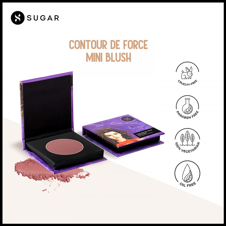 Sugar Cosmetics Contour De Force Mini Blush - Highly Pigmented