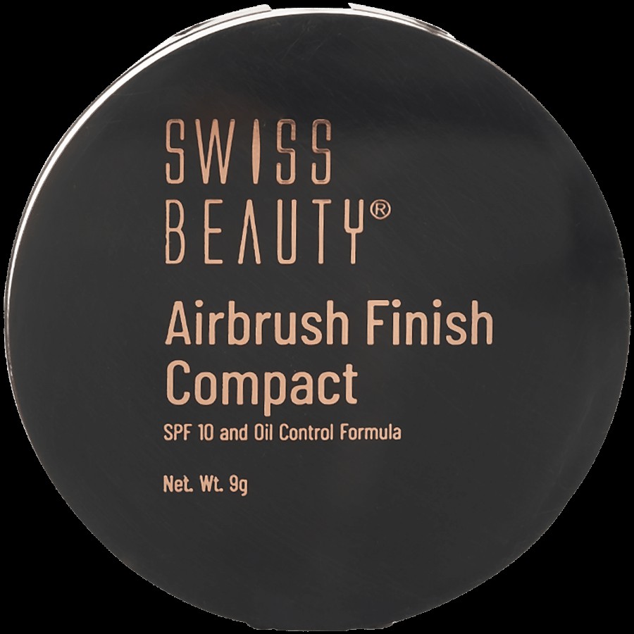 Swiss Beauty Airbrush Finish Compact With SPF 10 - 16 Hours Of Oil Control Matte Finish