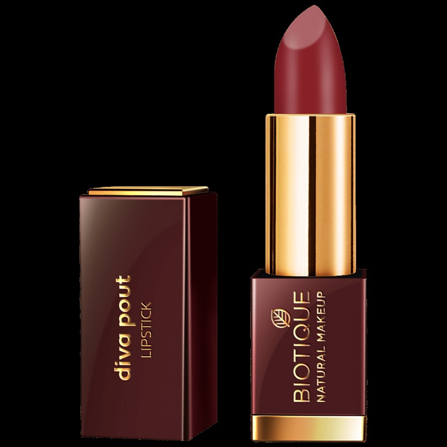 Biotique Natural Makeup Diva Pout Lipstick - Flaming Desire