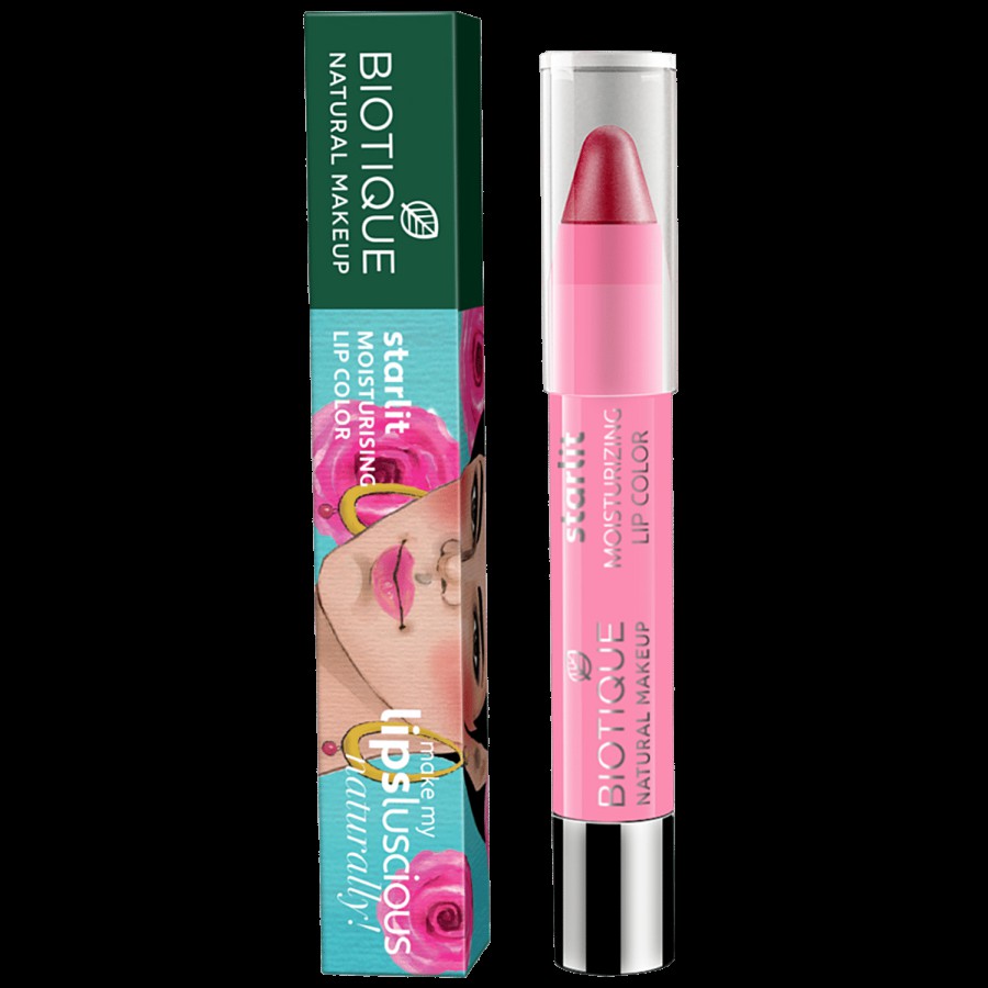 Biotique Natural Makeup Starlit Moisturising Lipstick - Crimson Pop