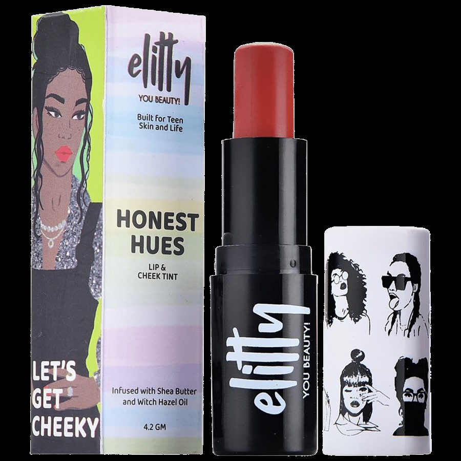 Elitty Honest Hues Lip & Cheek Tint With Shea Butter & Witch Hazel Oil