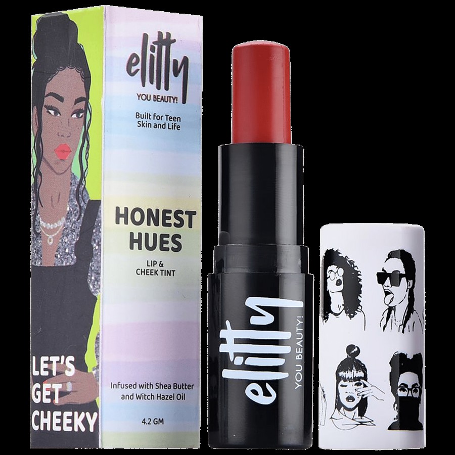 Elitty Honest Hues Lip & Cheek Tint With Shea Butter & Witch Hazel Oil