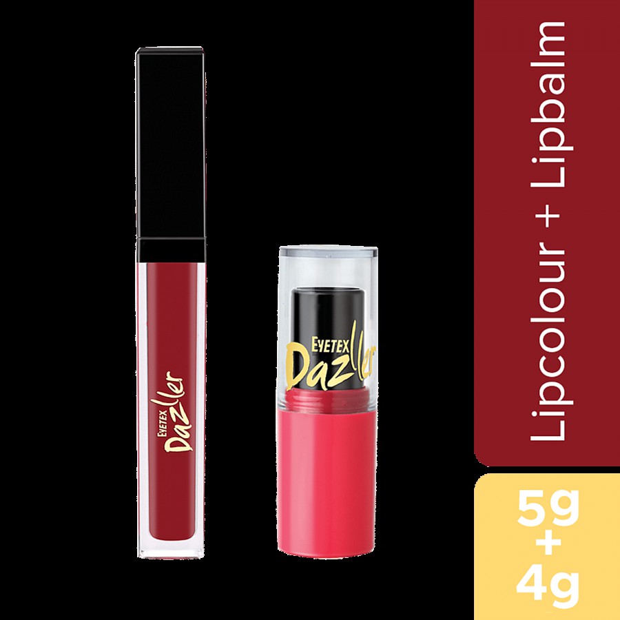 Eyetex Dazller Lip Colour & Luscious Lip Balm - Non-Transferable