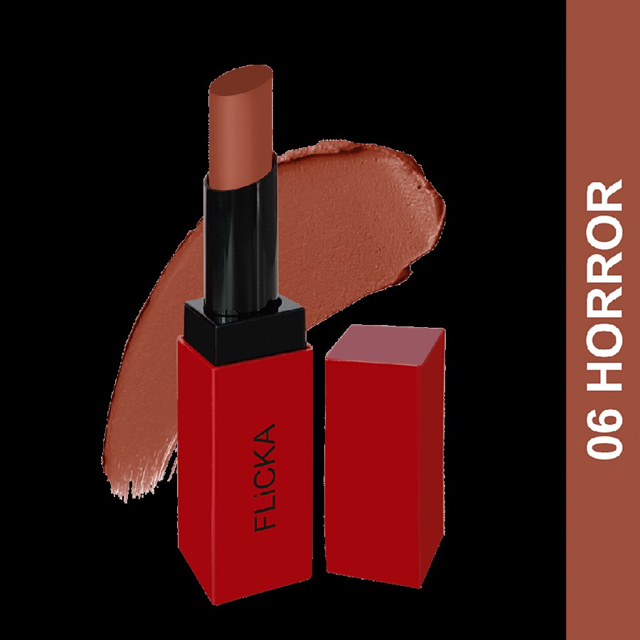 Flicka Lip Alert Matte Lipstick - Highly Pigmented