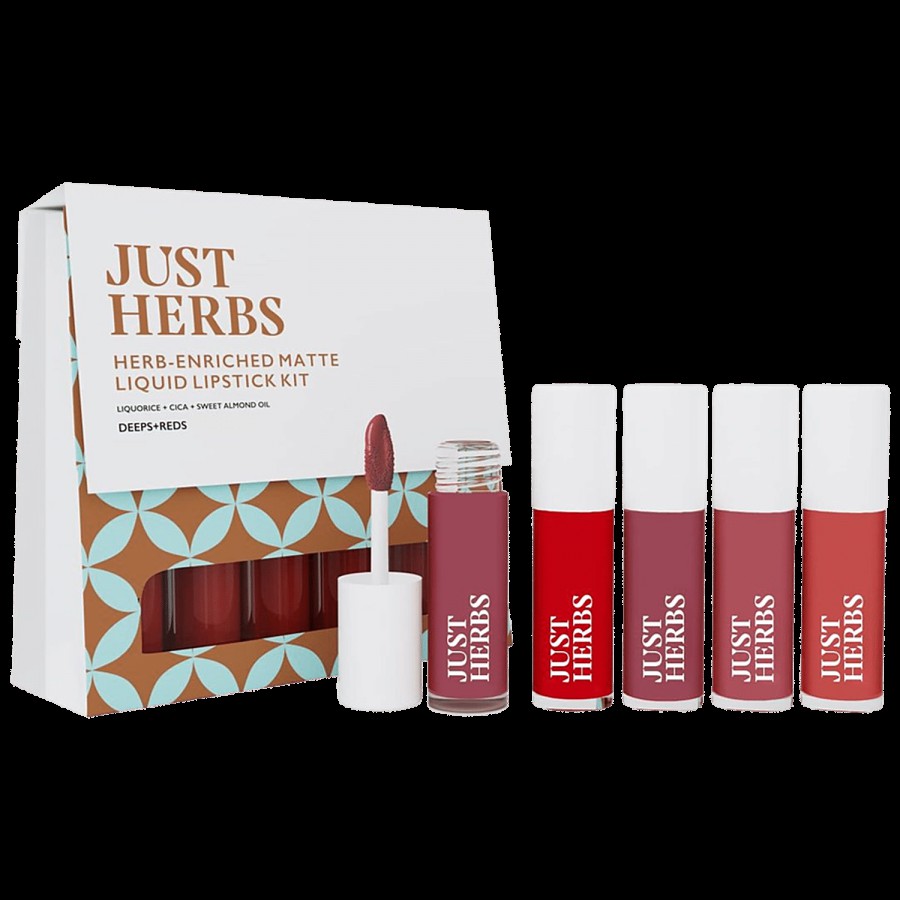 Just Herbs Herb-Enriched Matte Liquid Lipstick Kit - Long-Lasting