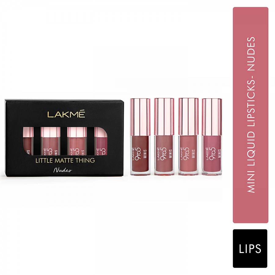 Lakme 9 To 5 Little Matte Thing Mini Liquid Lipsticks - Nudes