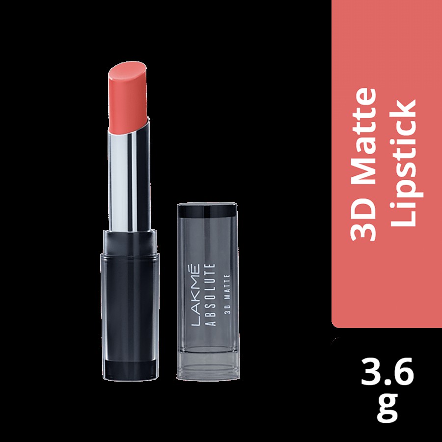 Lakme Absolute 3D Matte Lipstick - Peach Pinch