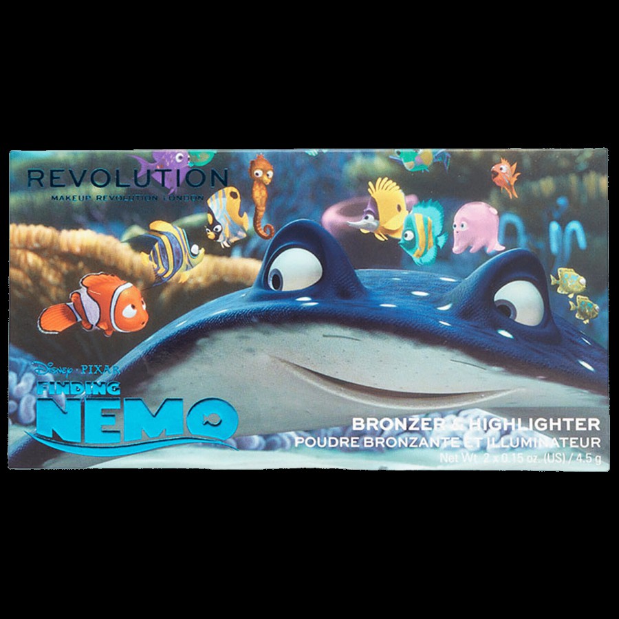 Makeup Revolution Disney Pixar’s Finding Nemo X Wake Up Bronzer & Highlighter Palette