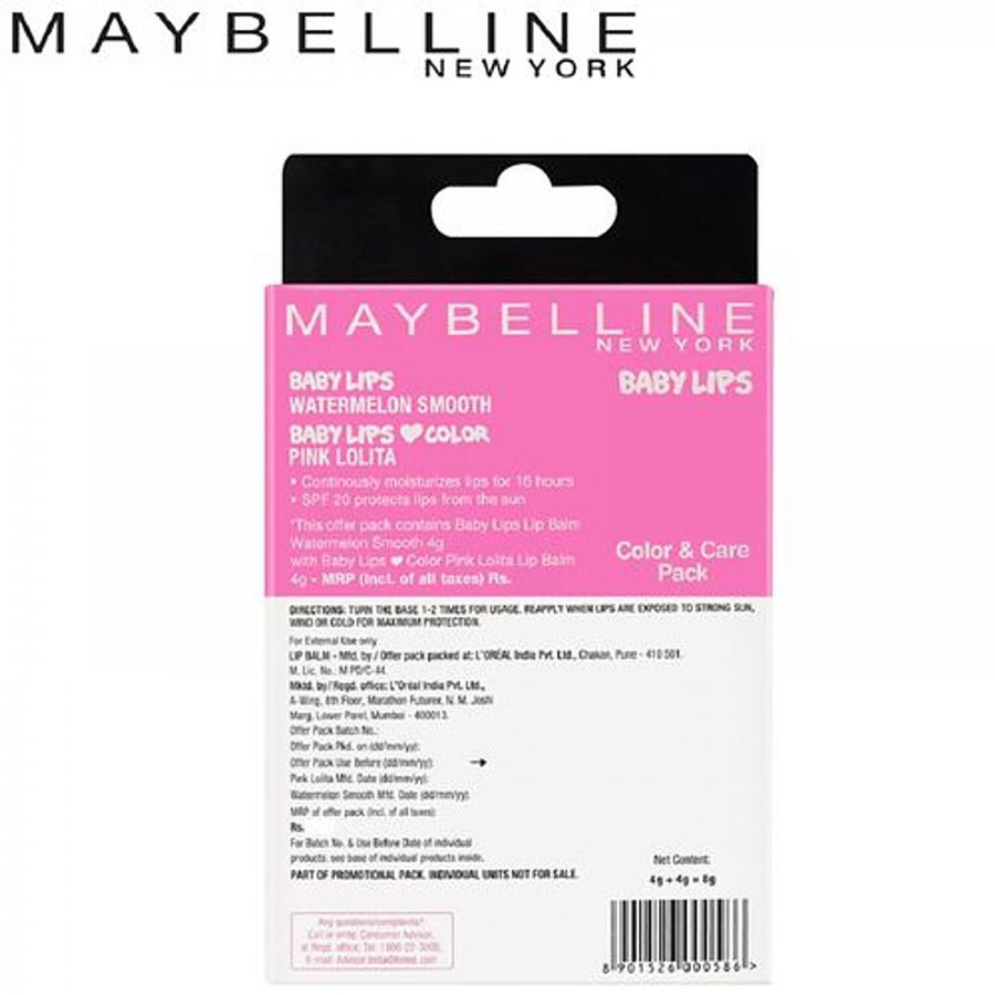 Maybelline New York Baby Lips Combo - Pink Lolita