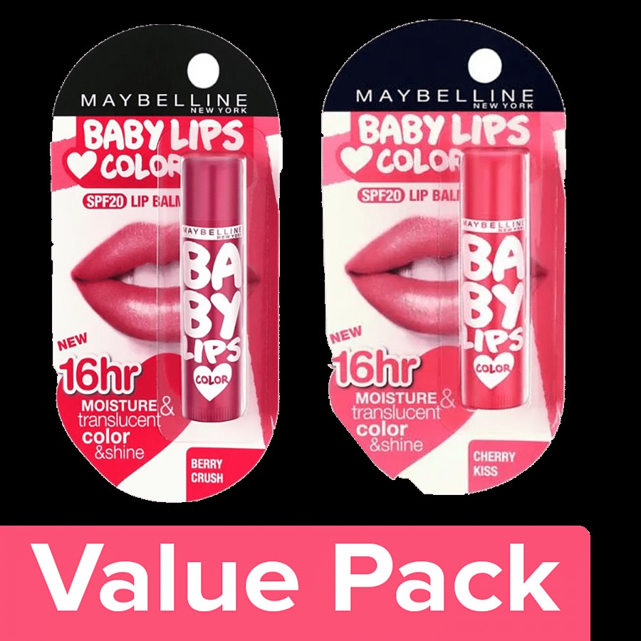 Maybelline New York Baby Lips Lip Balm - Berry Crush 4 g + Cherry Kiss 4 g