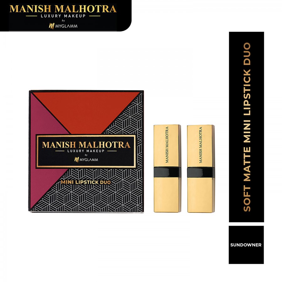 MyGlamm Manish Malhotra Sundowner Soft Matte Mini Lipstick Duo - Romantic Rouge