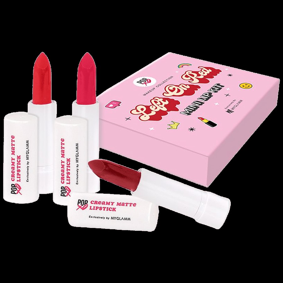 MyGlamm POPxo Makeup Left On Red Mini Lip Kit - High Standards