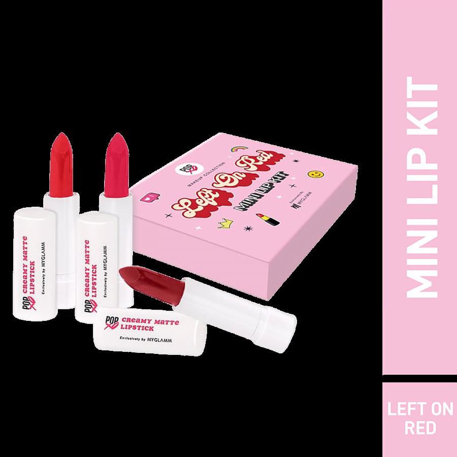 MyGlamm POPxo Makeup Left On Red Mini Lip Kit - High Standards