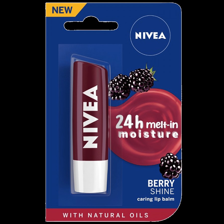 NIVEA Lip Balms: Cherry Shine + Blackberry Shine - Soft Lips With Subtle