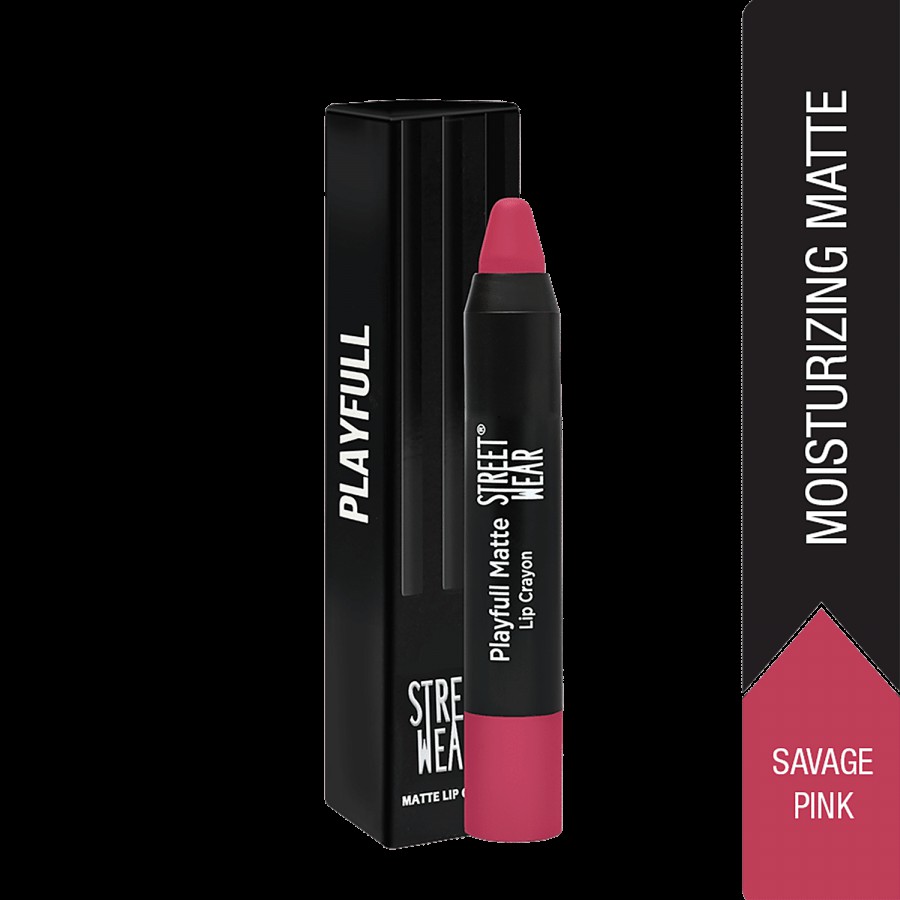 Street Wear Playfull Matte Lip Crayon - Enriched With Vitamin E & Shea Butter