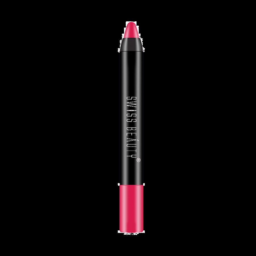 Swiss Beauty 12 Hrs. Stay Matte Crayon Lipstick - Long Lasting & Pigmented