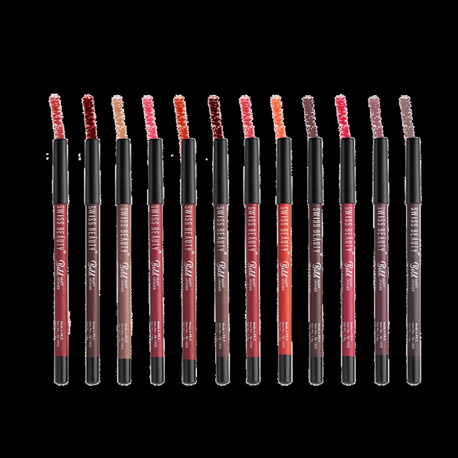 Swiss Beauty Bold Matt Lipliner 12 Colour - Multicolour