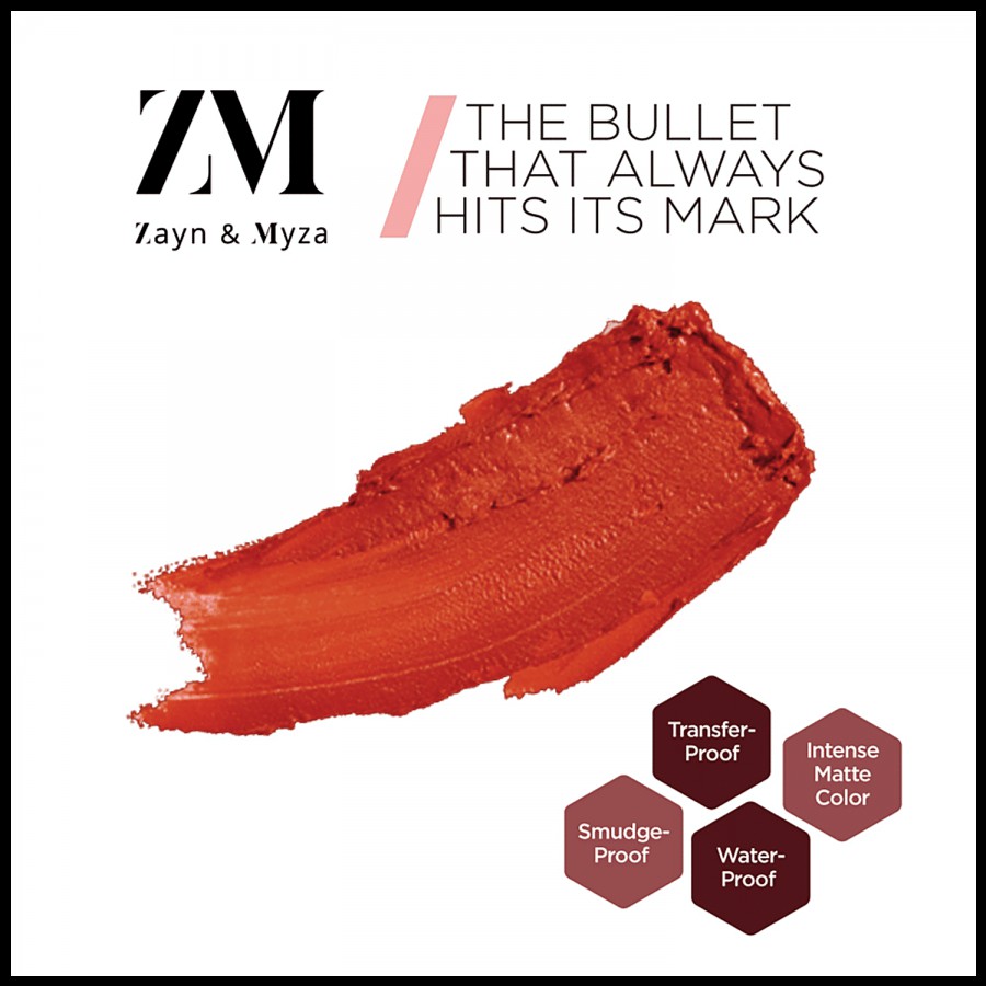 ZM Zayn & Myza Transfer-Proof Power Matte Lipstick - Smudge-Proof