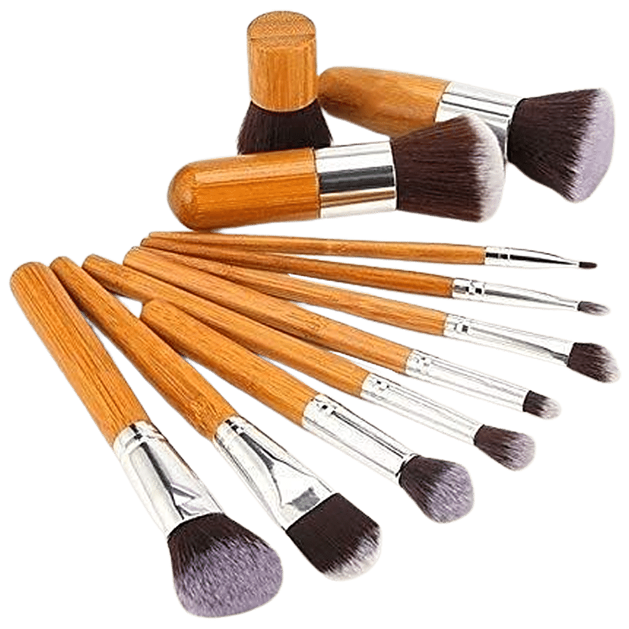 Bronson professional Bamboo Makeup Brush Set - Super Sturdy & Durable