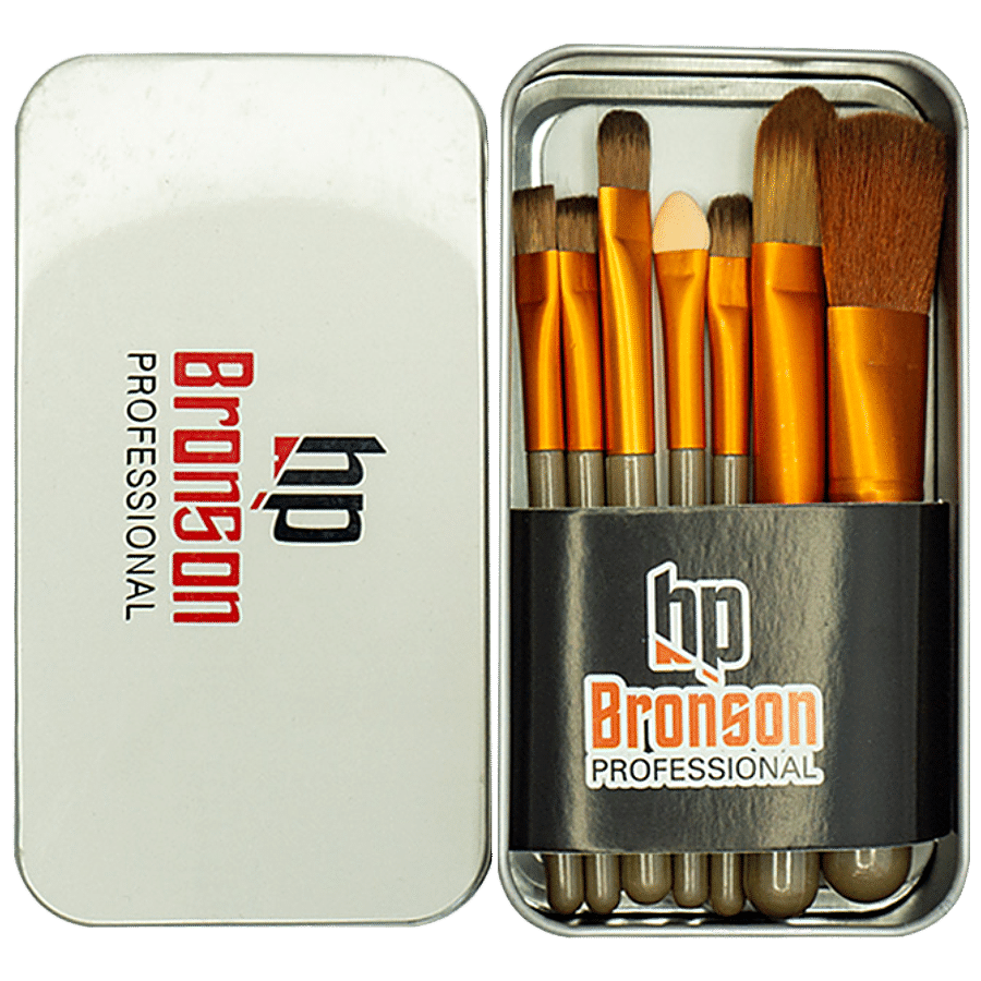 Bronson professional Makeup Brush Set With Storage Box - Colour May Vary