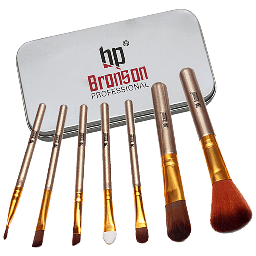 Bronson professional Makeup Brush Set With Storage Box - Colour May Vary