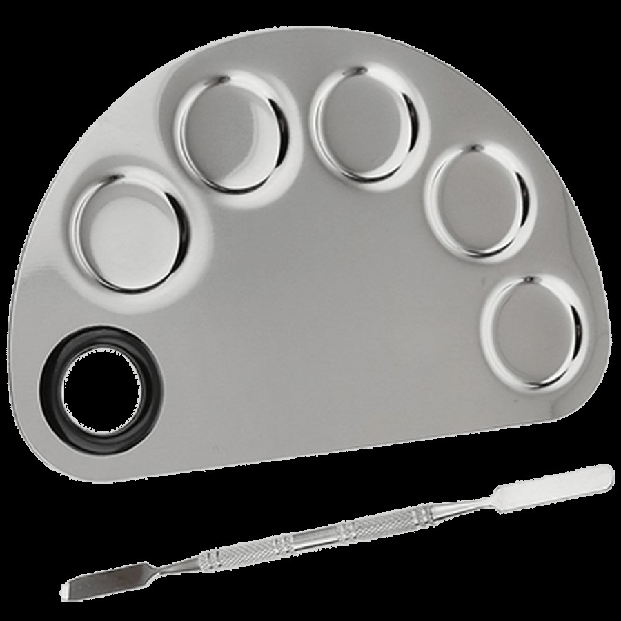 Bronson professional Stainless Steel Makeup Mixing Blending Palette With Spatula