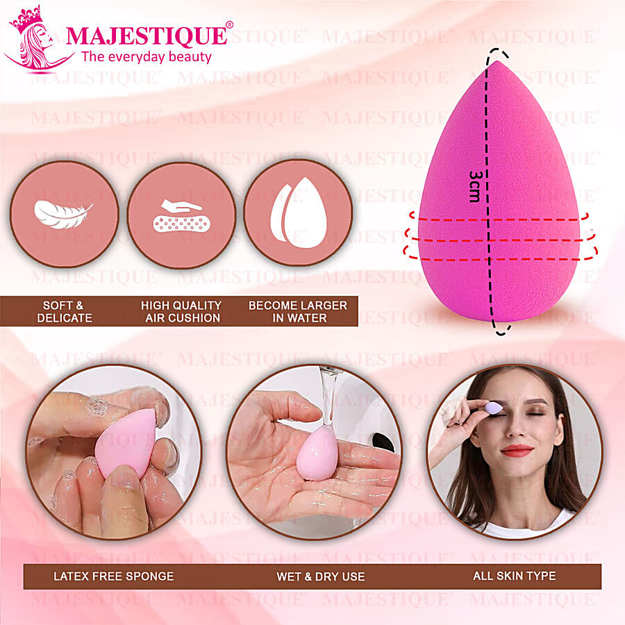 MAJESTIQUE Blender Beauty/Makeup Sponge Set - Perfect For Wet & Dry