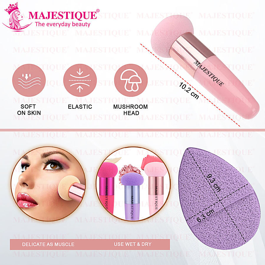 MAJESTIQUE Facial Cleaning/Makeup Sponge - With Mushroom Tip