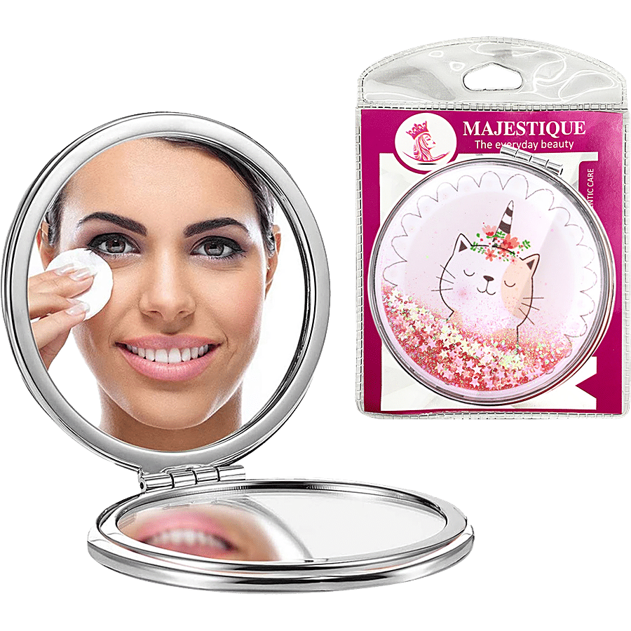 MAJESTIQUE Glitter Makeup Mirror - Round