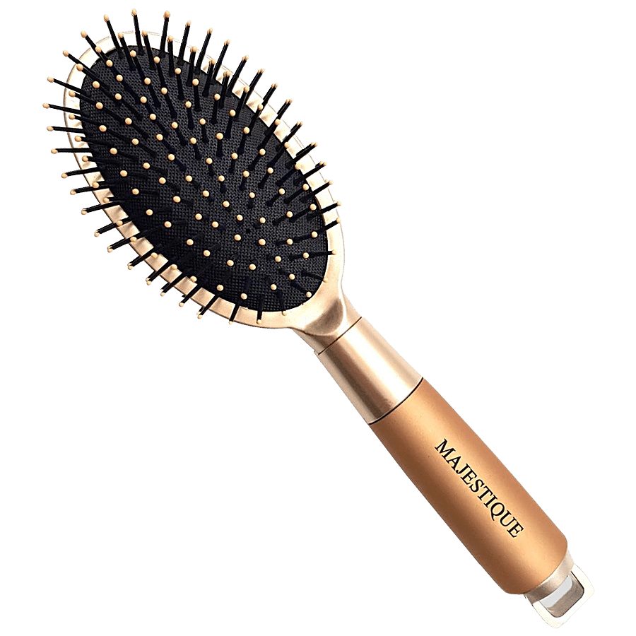 MAJESTIQUE Oval Cushion Detangling Brush - With Ultra-Soft Bristles