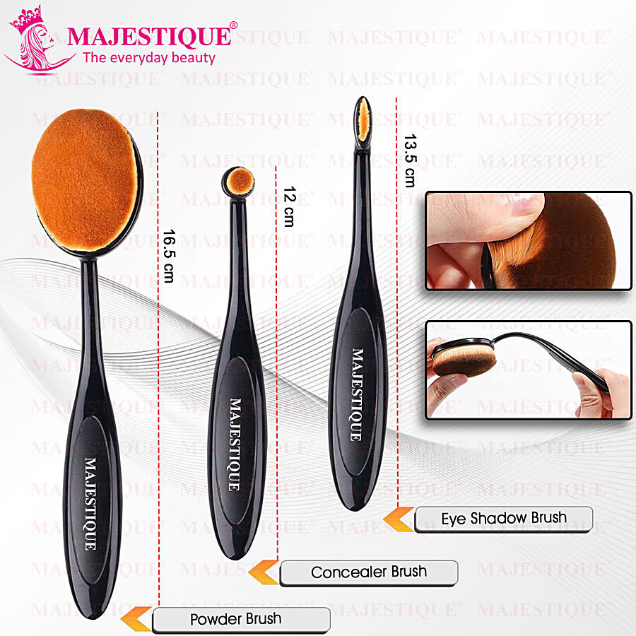 MAJESTIQUE Supple Oval Makeup Brushes - Soft