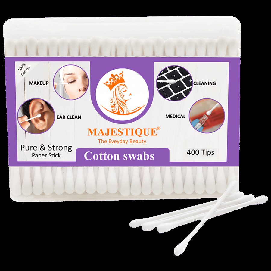 Majestique Cotton Swabs/Buds - Dual-Sided Tips