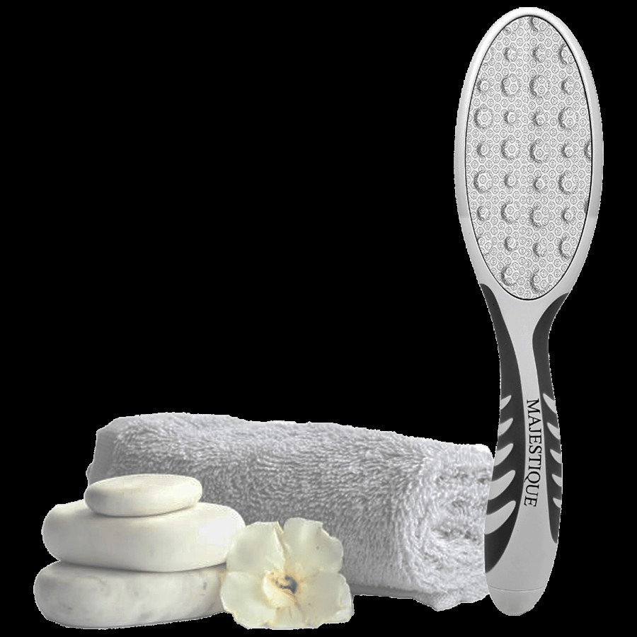 Majestique Dual Side Foot Scrubber With Handle - Callus Remover