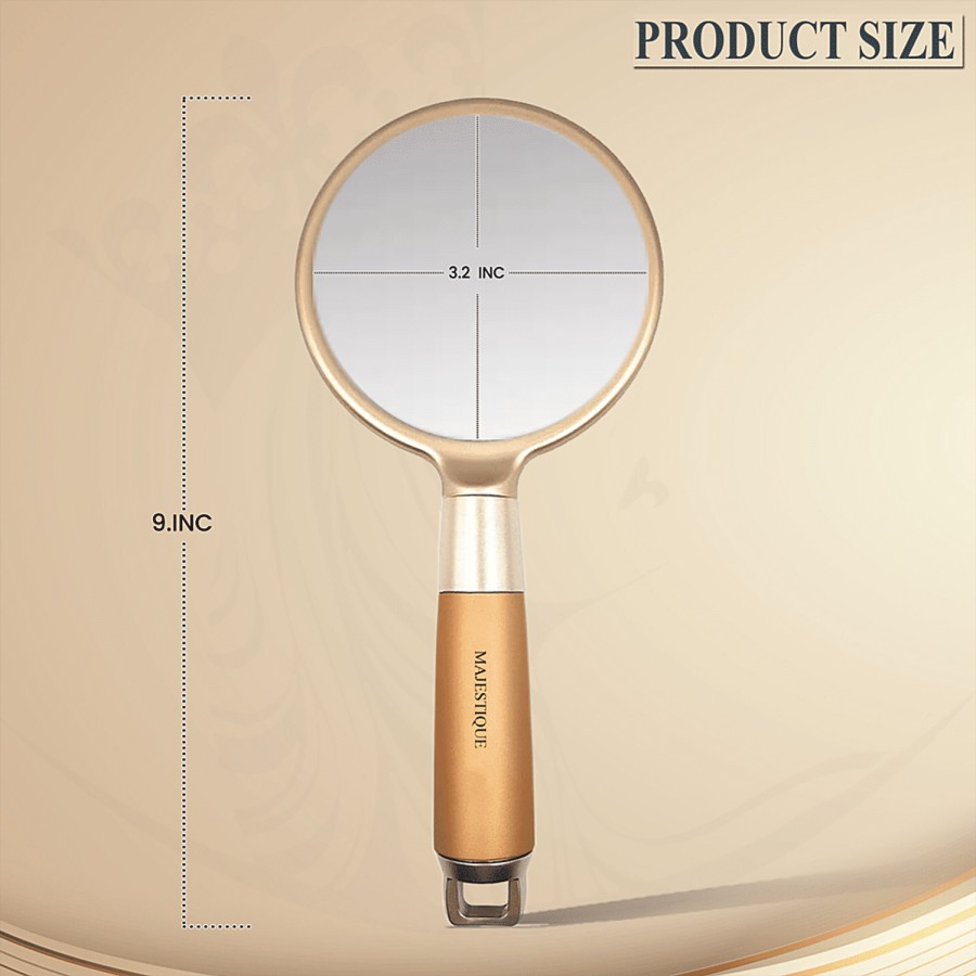 Majestique Golden Handle Mirror - Makeup Accessories