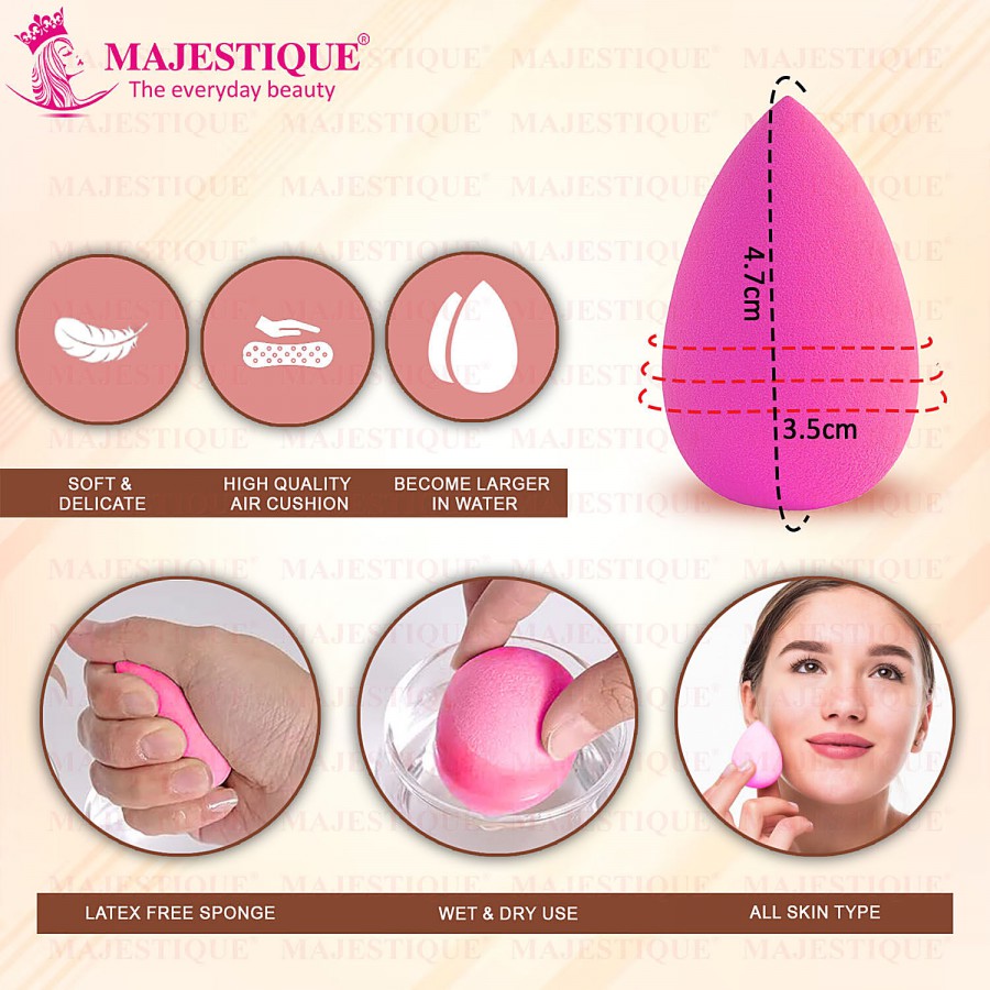 Majestique Makeup Blender Beauty Sponge Set - Pear & Tear Shaped