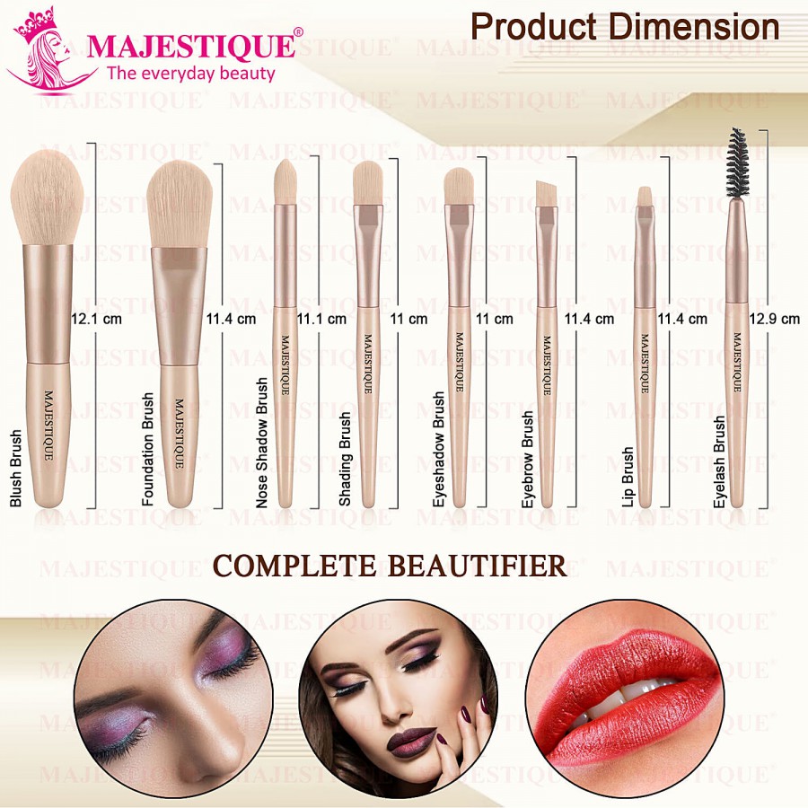 Majestique Makeup Brush Collection Set - Sturdy Handle