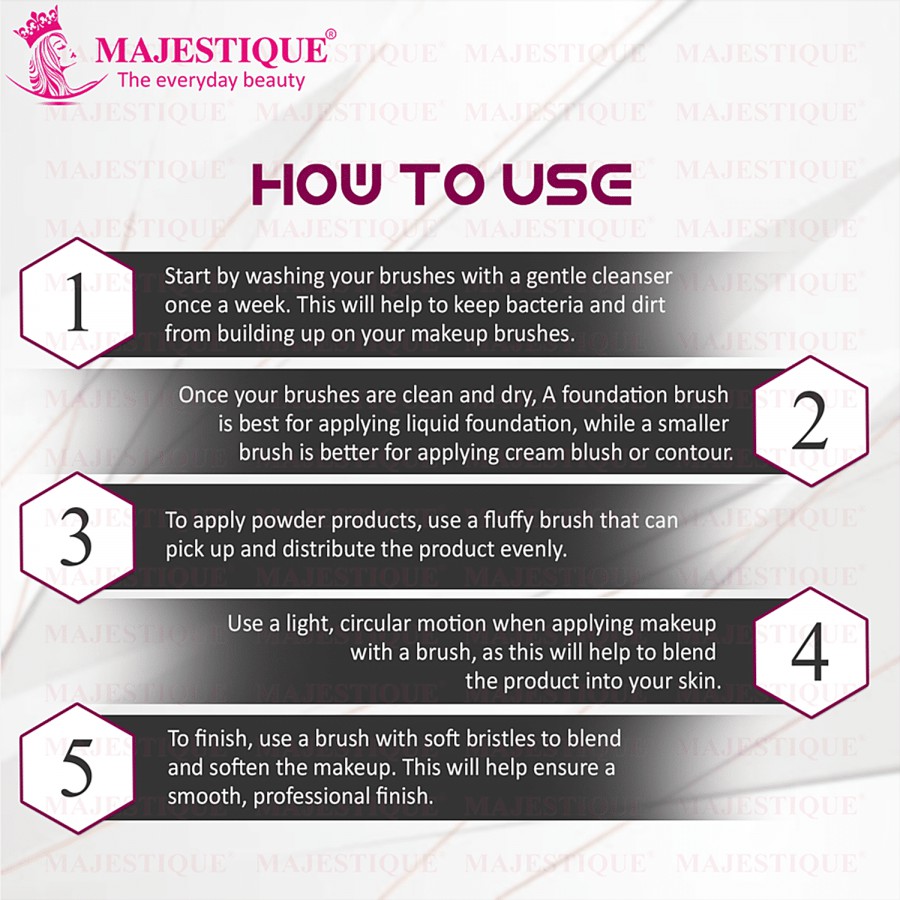 Majestique Makeup Foundation Blush Brush - Ultra Soft Bristles