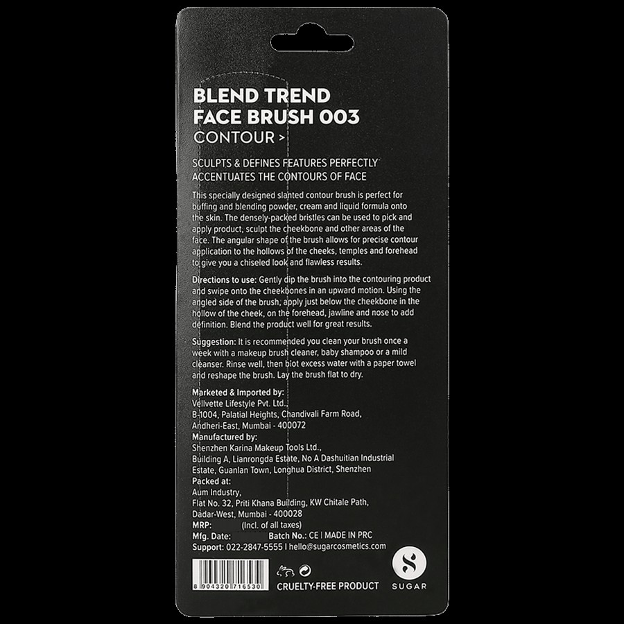 Sugar Cosmetics Blend Trend Face Brush - Ultra-Soft Bristles