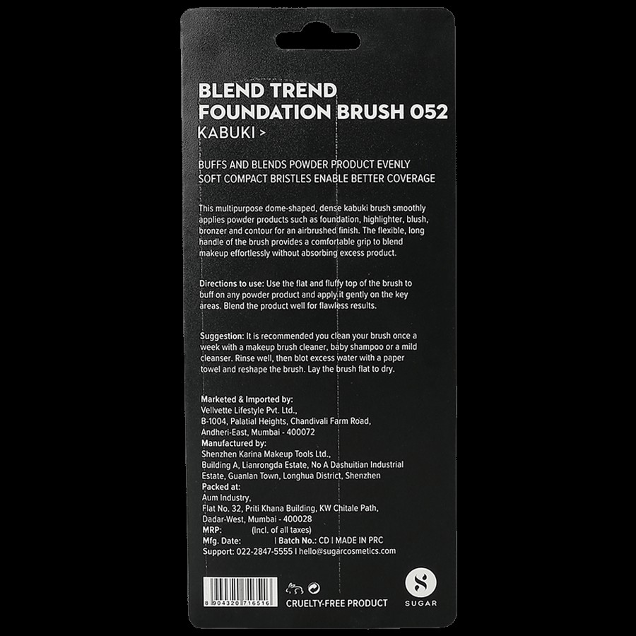 Sugar Cosmetics Blend Trend Foundation Face Brush - Soft