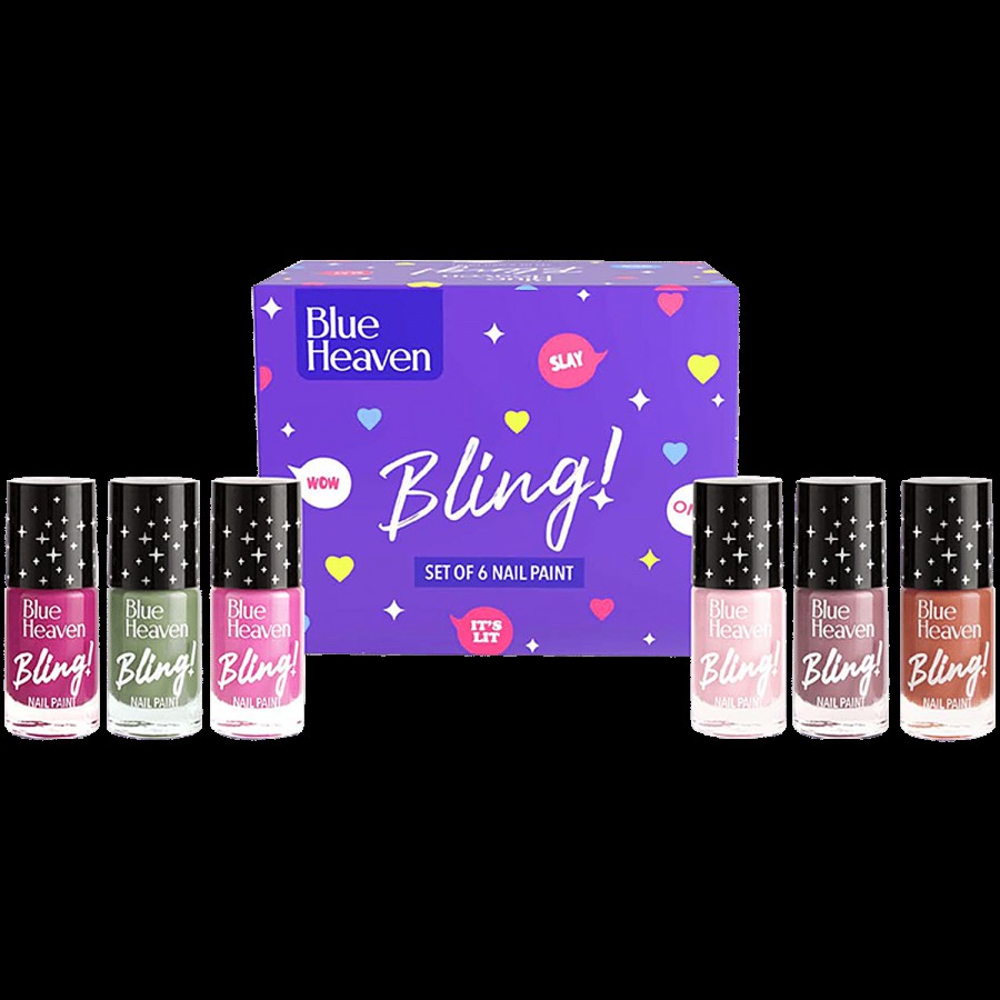 Blue Heaven Bling Nail Polish Combo Pack Pastel Edition