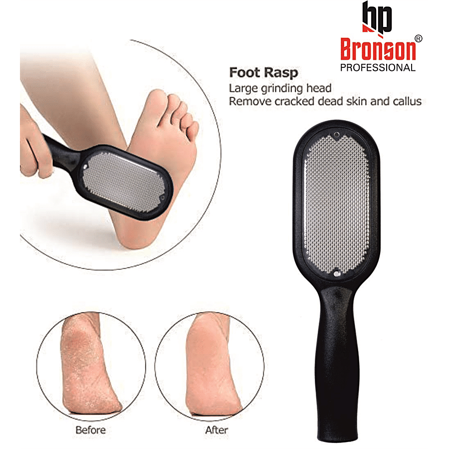 Bronson professional Metal Foot File Scrubber - For Dead Skin Callus Remover Pedicure Tool