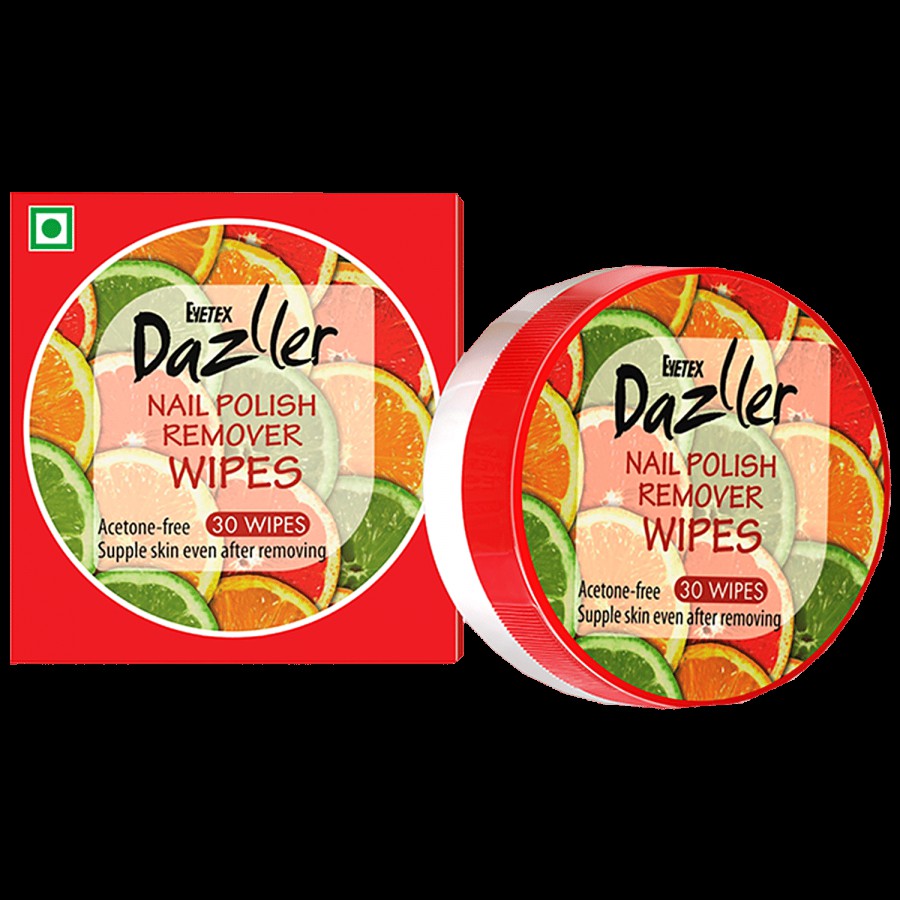 Eyetex Dazller Nail Polish Remover Wipes - Acetone Free