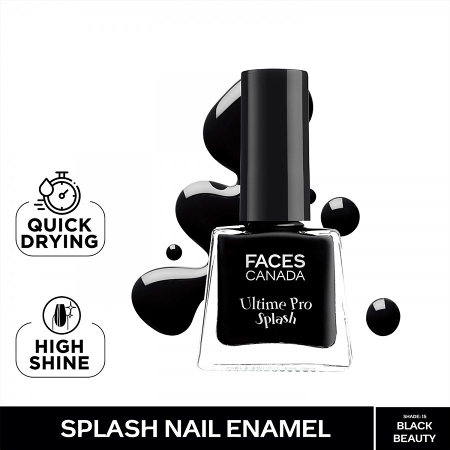 Faces Canada Ultime Pro Splash Mini Nail Enamel - Black Beauty