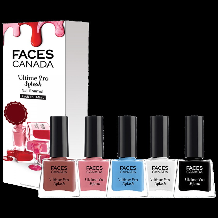 Faces Canada Ultime Pro Splash Mini Nail Enamel - Black Beauty